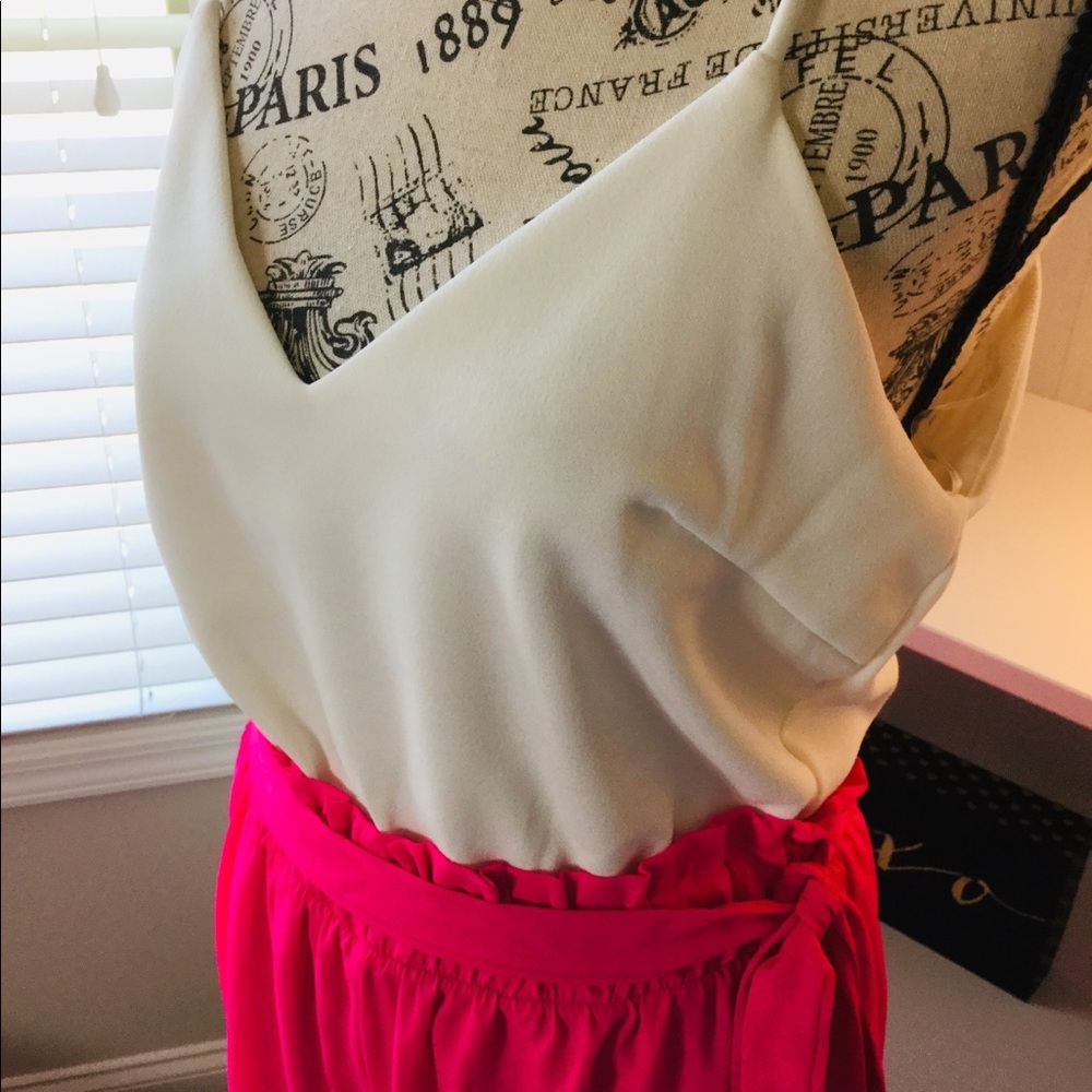 BRAND NEW ROMPER! 🌟 Pink/White Spaghetti Straps - Picture 4 of 6
